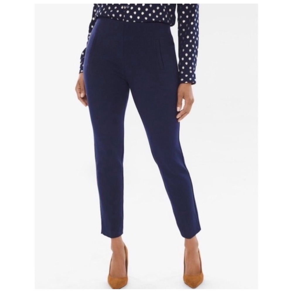 Chicos So Slimming Juliet Ankle Pants Midnight Blue Navy Pull On‎ Size 00 US 2